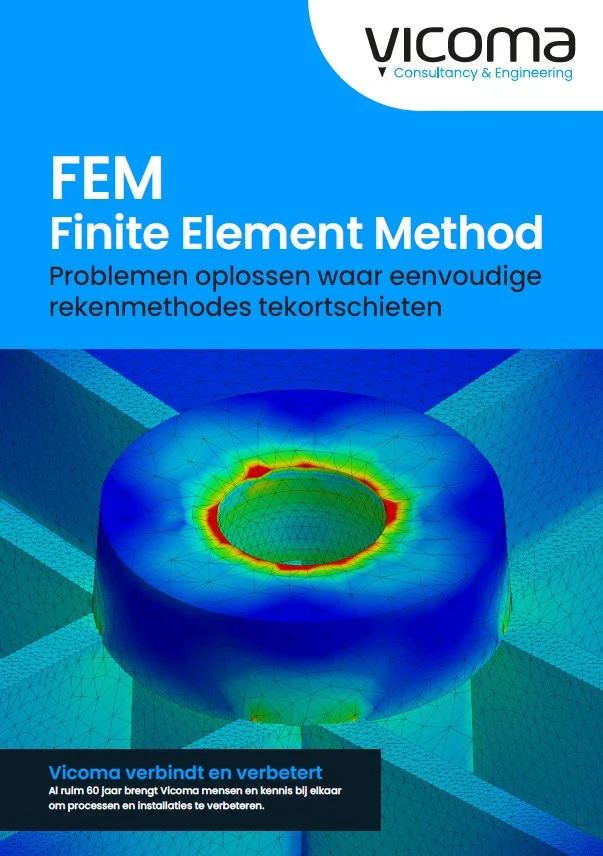 Cover image for Vicoma's Finite Element Method brochure, highlighting advanced problem-solving techniques.