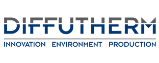 Logo of Diffutherm featuring the words "Innovation, Environment, Production" below the brand name.