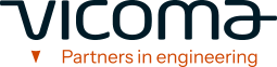 Vicoma bedrijfslogo met de tekst "Partners in engineering".